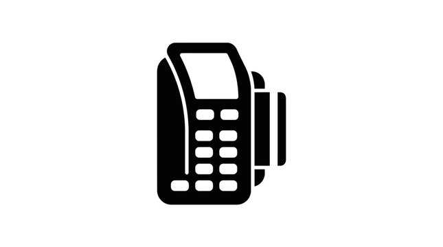 Payment terminal POS machine silhouette.