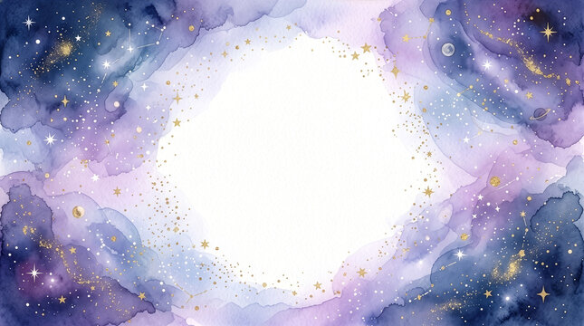 宇宙のきらめき水彩風フレーム02_generated by AI