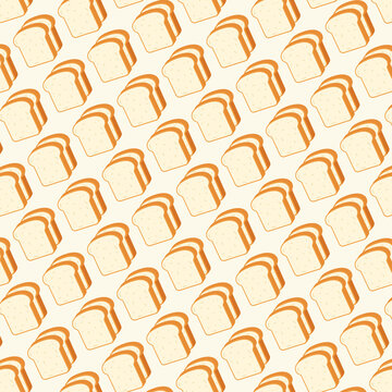 Seamless repeating pattern of toasted bread slices arranged in an orderly grid on an off-white background.