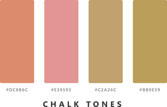 Chalk tones color palette presenting four earthy and muted hues with hex codes for organic design aesthetics.