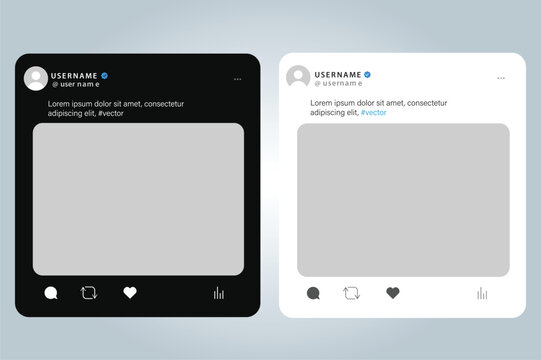Social media post mock up vector layout template stock illustration