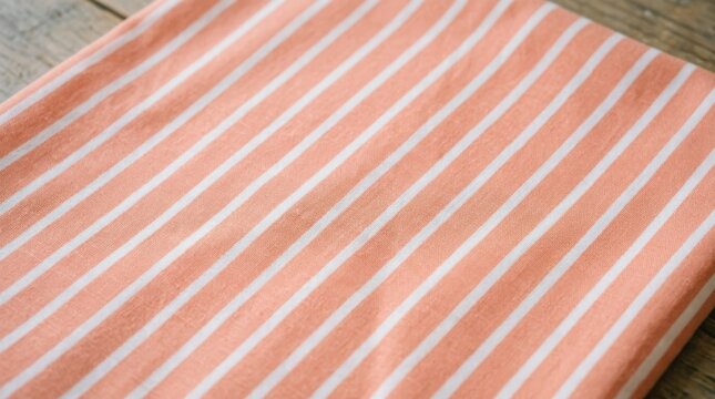 Diagonal White Stripes on Peach Fabric Texture Background in a Soft Minimalist Style