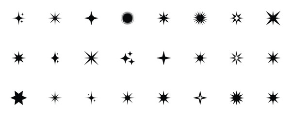 Obraz premium Decorative sparkle effect set design illustration used for text generation, image creation, or smart assistant functions in software. Digital bright sparkle set isolated on a white background.