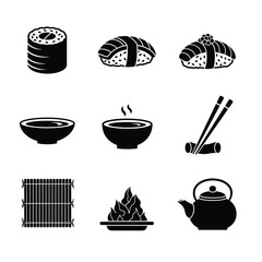 Sushi restaurant elements with chopsticks and tea © Rashedul Haque Sakib