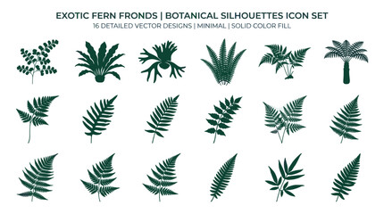 Comprehensive exotic fern and botanical silhouette set. © togor