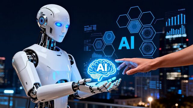 Robot with AI brain and human hand