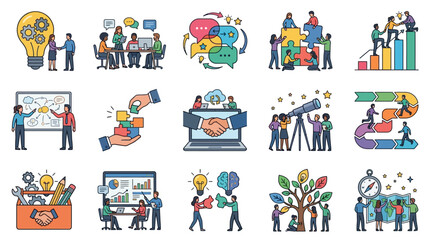 Fototapeta premium Business people working together effectively.