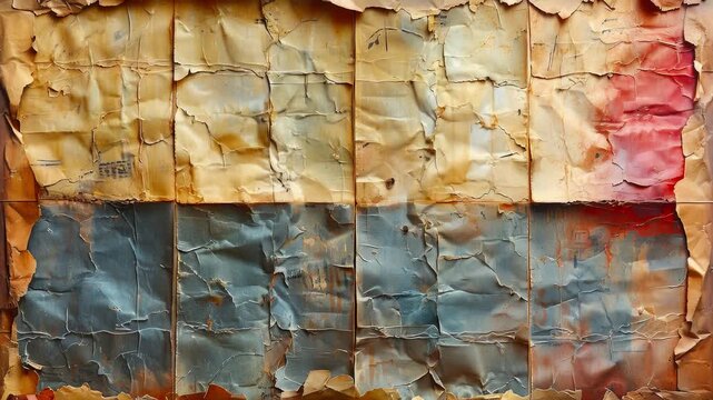 Old colorful posters of numbers ripped torn crumpled paper, slideshow of old colorful posters collage ripped torn crumpled paper.
Vintage random poster ripped torn crumpled paper abstract grunge.