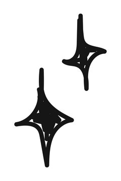 PNG Minimalist black star sparkles on transparent background