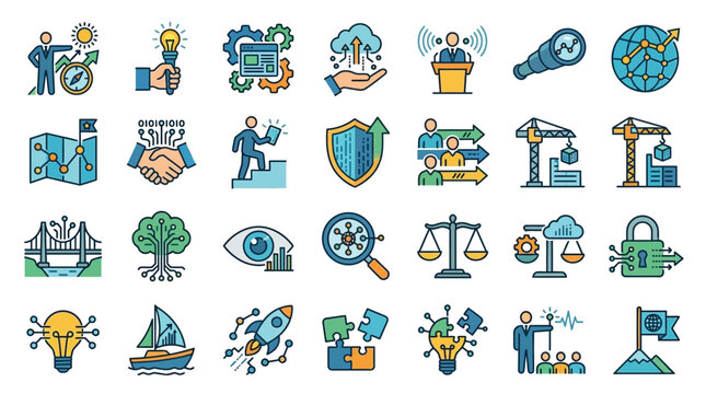Business icons and symbols collection.
