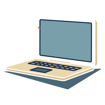 Flat vector illustration of a laptop computer