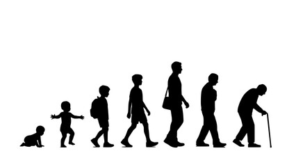 Obraz premium Walking Silhouette Icon Set of Diverse People in Profile Line for Diversity Inclusion Concept Design Background
