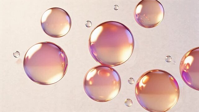 Glowing bubbles on light background