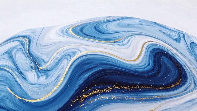 Abstract blue and gold swirling pattern
