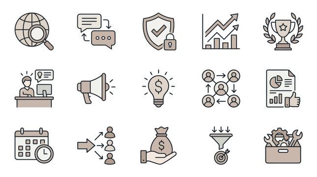 Business icons and symbols collection.