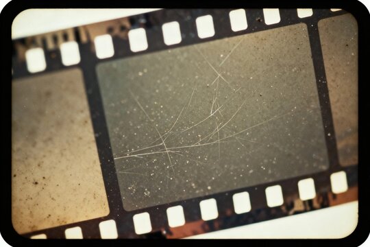 Vintage Film Strip with Scratches and Dust