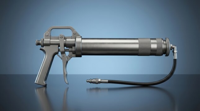 Suction grease gun 3D render refillable lubrication tool engineered for grease transfer maintenance and operational efficiency