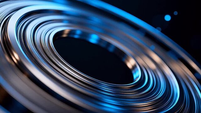 Abstract spiral metallic structure