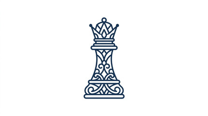 Elegant Chess Queen Piece Silhouette with Intricate Details. © Dandi