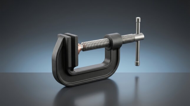 Welding clamp 3D render heat resistant holding tool engineered for component positioning fabrication and assembly accuracy