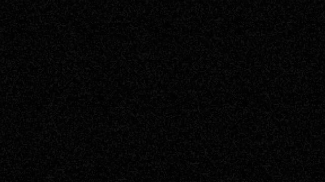 Full black background with faint analog noise and soft glitch flicker, retro VHS scan feel with minimal interference and subtle film dust texture.