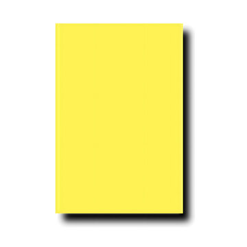 Blank yellow rectangular card template with realistic drop shadow on transparent background