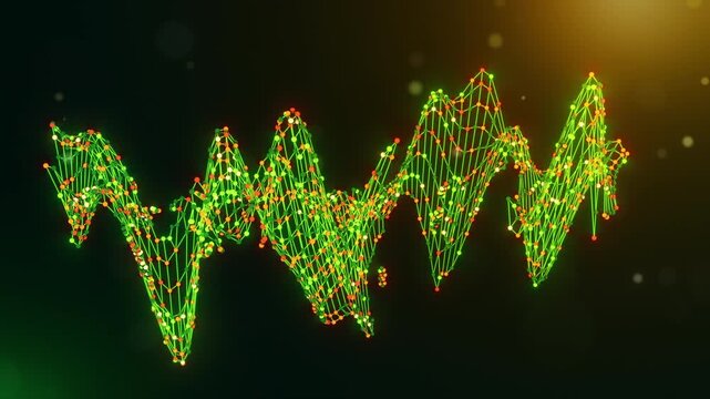 Dynamic Panama map animation built from interconnected neural nodes and flowing digital links over a green yellow orange bokeh background, representing AI and digital transformation.