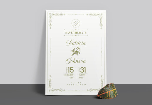 Wedding Cermenony Invitation Card Template