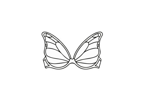Elegant Creative Lingerie Design Featuring Butterfly Wing Shaped Bra Cups Vector Illustration Art