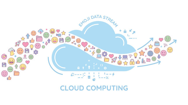 Cloud computing technology digital concept.