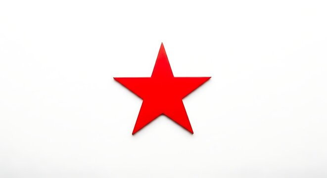 Red Star Symbol on White Background for Design.