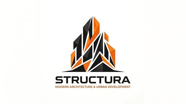 Modern geometric structure design logo symbol.