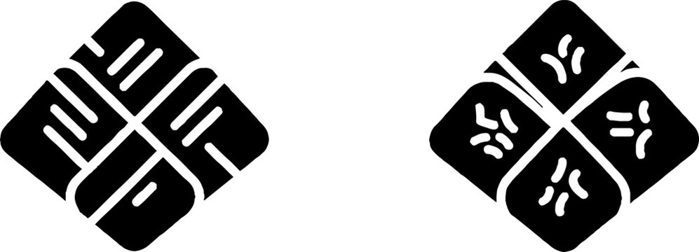 Black and white geometric diamond patterns design.