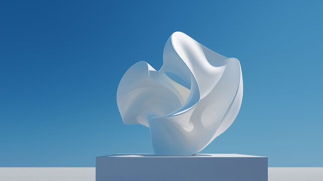 Luminous Dreamscape and Pure White Sculpture