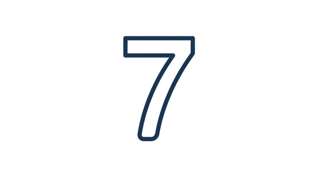 Single number seven in outline style on white background.