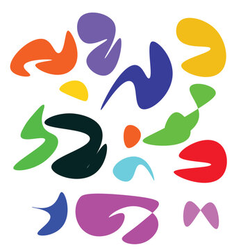 Abstract Colorful Shape Collection with Modern Organic Design Elements