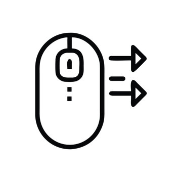 Computer Mouse with Horizontal Scroll Arrows in Clean Flat Design
