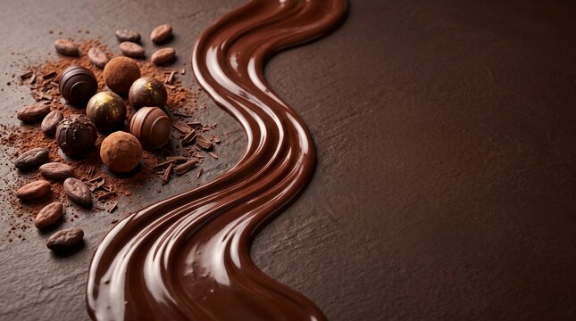 Premium Chocolate Dessert Background with Copy Space for World Chocolate Day