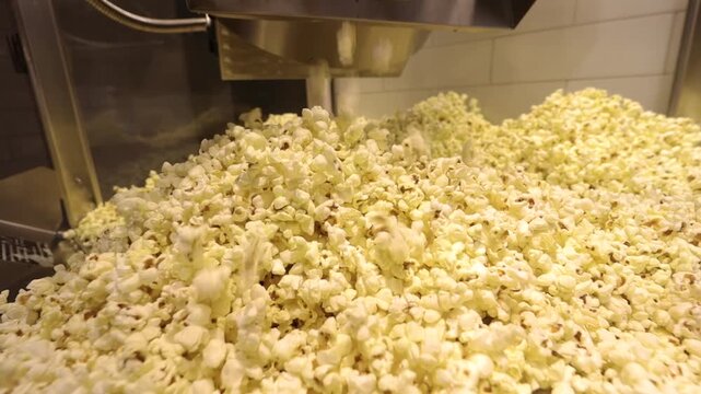 Popcorn inside a popcorn machine