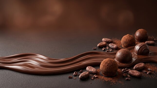 Premium Chocolate Dessert Background with Copy Space for World Chocolate Day