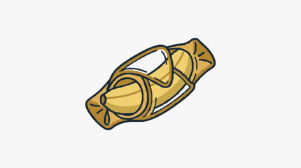 Golden snail shell with intricate spiral patterns isolated. © garen