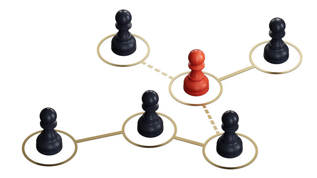 Communication in a business team online and with each other. Social connections between people. Team communication with the leader or new member of the group.