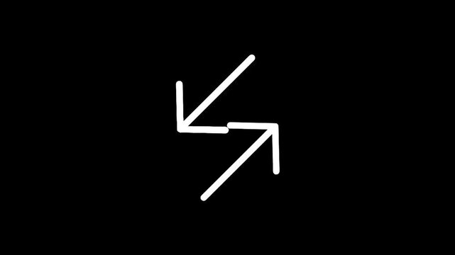 Two opposing arrows forming a stylized S shape on a black background