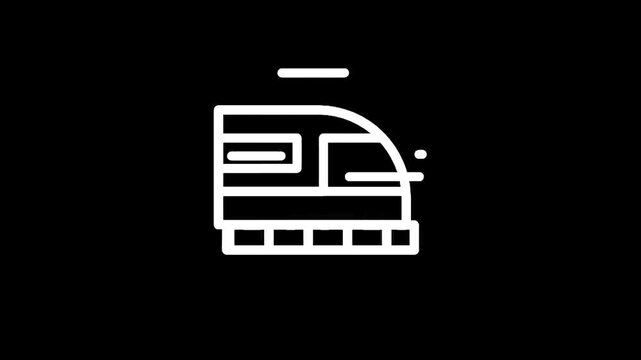 Modern high-speed train icon with sleek aerodynamic design and motion lines