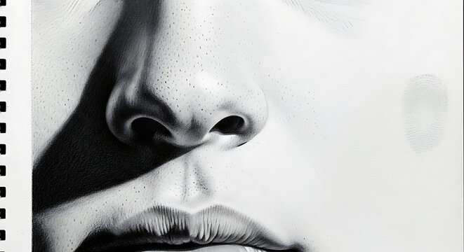 Close up of human mouth lips.