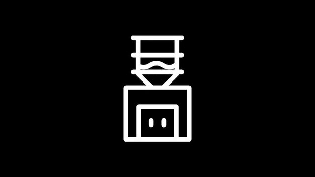 Simple line icon of a water cooler with a bottle on top and dispenser below