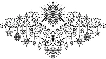 Obraz premium Decorative floral pattern with intricate black and white design
