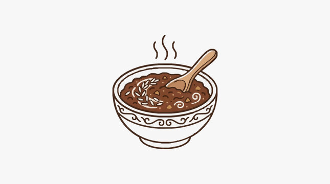 Hand drawn illustration of a coffee cup with steam.