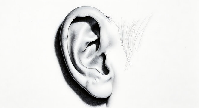Human Ear Close Up Detail.