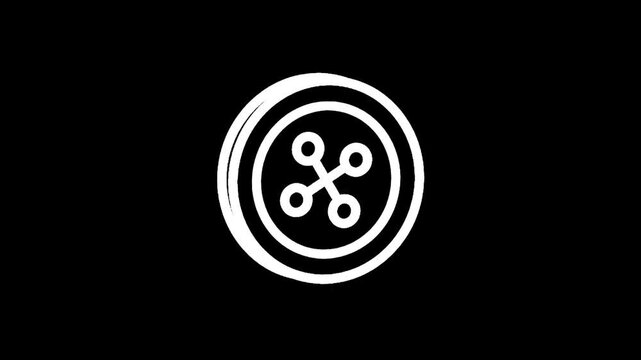 Simple white button icon on a black background, minimalist design